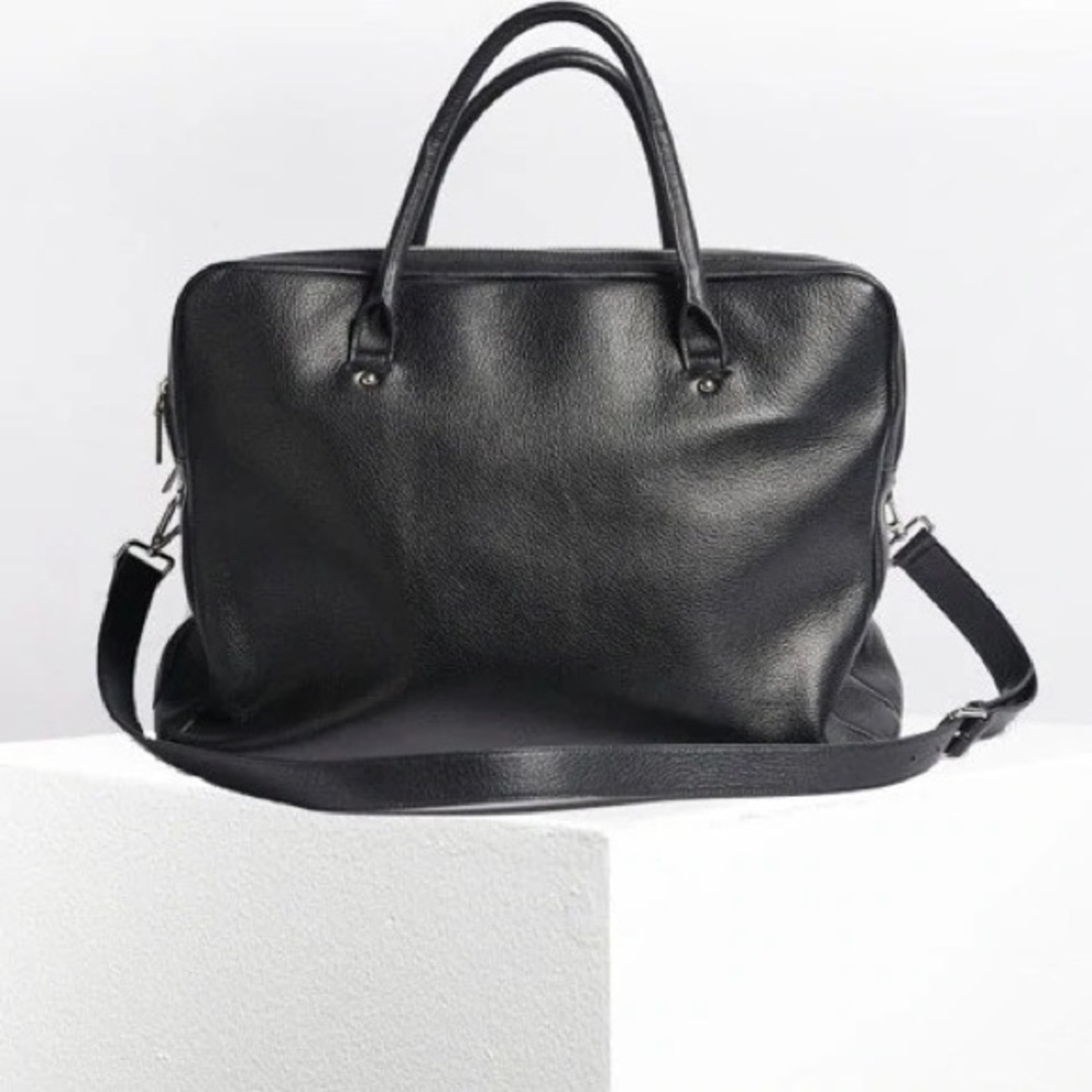 NakedVice || Black Pebbled Leather Baby Weekend Traveler Bag